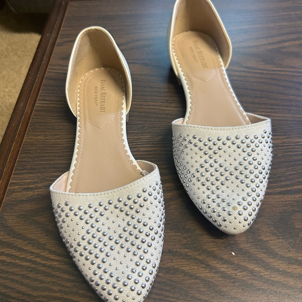 Silver Studded Women's Flats